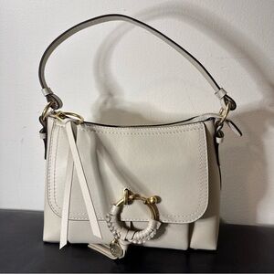 New See By Chloe Women Joan Small Bag Crossbody Leather Cement Beige